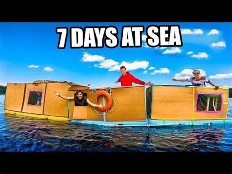 Worlds Biggest BOX FORT House Boat On A LAKE 7 Day Adventure MEGA