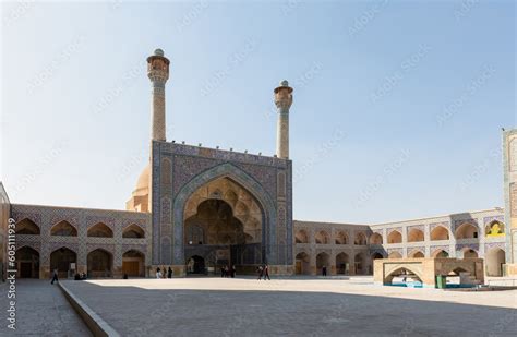 South Iwan Left And West Iwan Of The Courtyard Of Jameh Or Jame