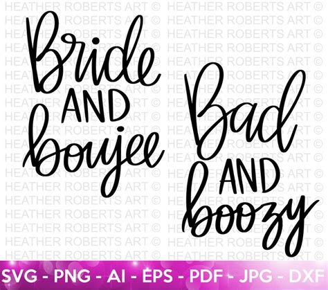 Bride And Boujee SVG Bad And Boozy SVG Bachelorette Party Etsy