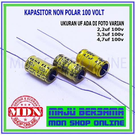 Jual Kapasitor Non Polar Nonpolar Uf Uf Uf V Kuning