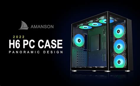 Amanson Pc Case Atx Mid Tower Case Tempered Glass Gaming Computer Case