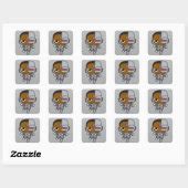 Mini Cyborg Square Sticker Zazzle