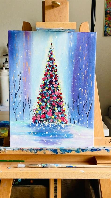 Merry Christmas! Christmas in the City Acrylic Painting