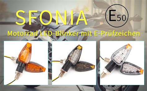 SFONIA 4 Stück Motorrad Blinker Licht 12V 14LED Motorrad