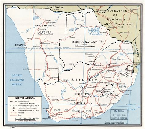 South Africa Main Cities Map