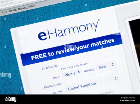 eHarmony logo and website close up Stock Photo - Alamy