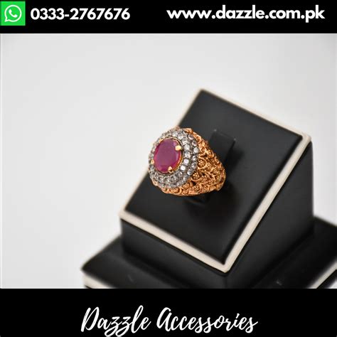 Ruby Gold Design Ring - Dazzle Accessories