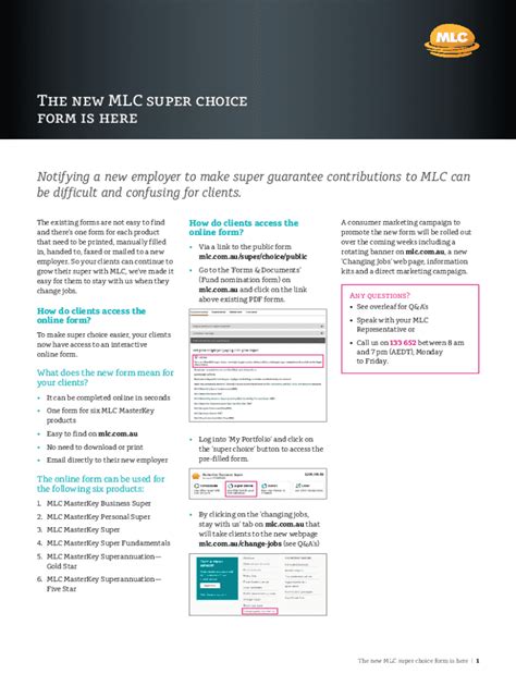 Fillable Online The New Mlc Super Choice Form Is Here Fax Email Print