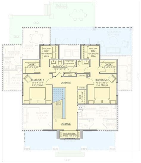 Two Story 4 Bedroom Modern Farmhouse With Jack And Jill Bath And Open Living Area Floor Plan