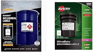 Amazon Avery Ultraduty Ghs Chemical Labels For Laser Printers