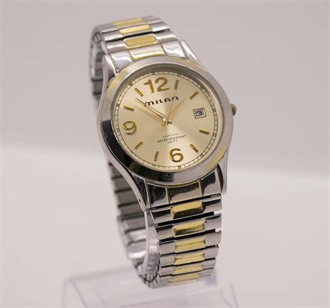 Vintage Milan Two Tone Water Resistant Date Watch For Women Vintage Radar