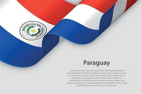 3d Ribbon With National Flag Paraguay Isolated On White Background