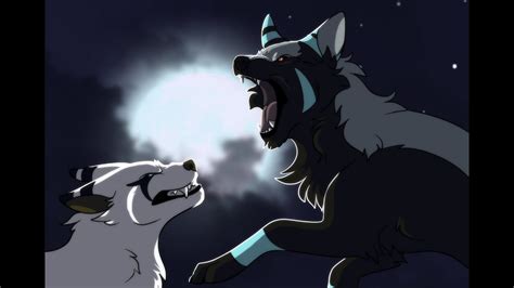 Anime Wolves Fighting