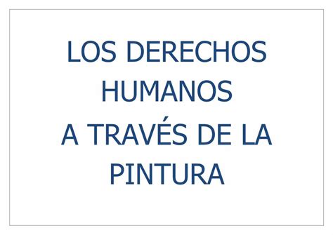 Pdf Los Derechos Humanos A Trav S De La Pintura Derechos