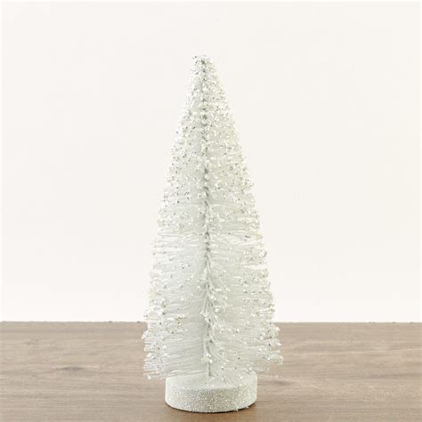 Glittered White Bottle Brush Tree Christmas Miniatures Christmas