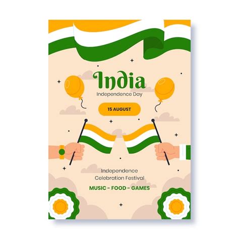 Premium Vector Flat Vertical Poster Template For India Independence