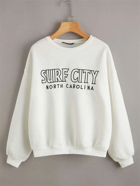 Letter Graphic Drop Shoulder Sweatshirt Artofit