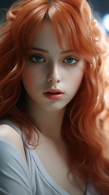 Premium Photo Portrait Of A Redheaded Woman