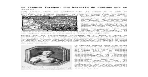 Historia De Las Ciencias Forenses Doc Document