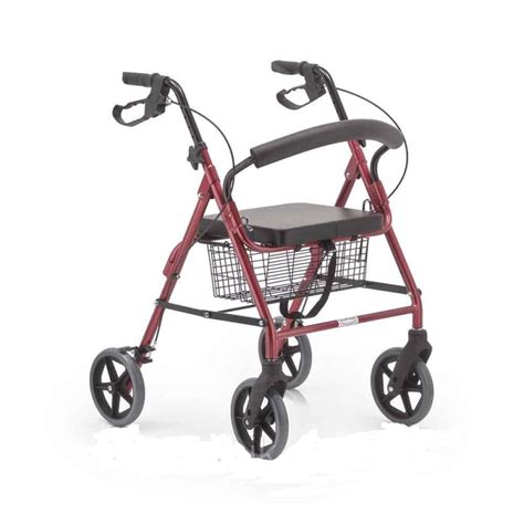 Andador Rollator Con 4 Ruedas Canasto Asiento Y Frenos 9144 Fisiocare