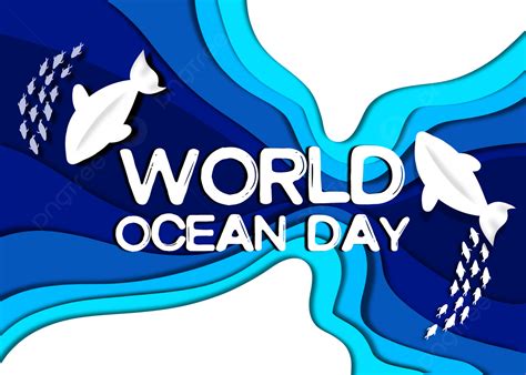 Paper Cut Style Ocean Day Background Paper Cut Paper Cut Illustration