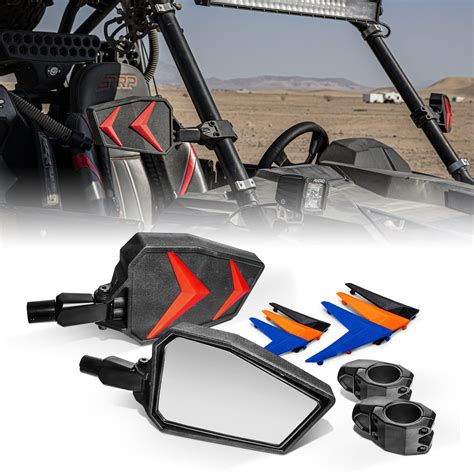 Buy UTV Side Rear View Mirror Kit 1 75 2 Roll Bars 4 Color Inserts