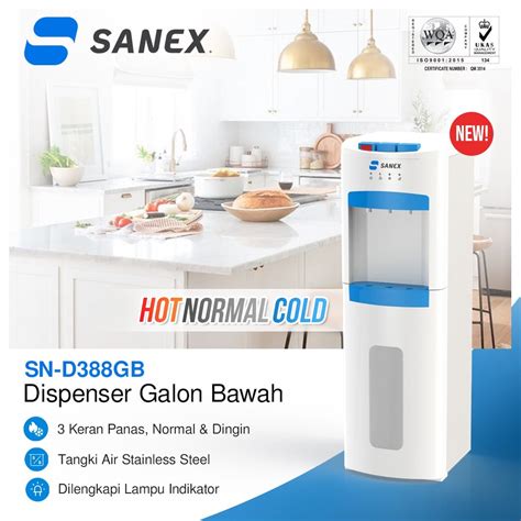 Jual Dispenser SANEX NEW SERI D388GB Galon Bawah Normal Hot And Cool