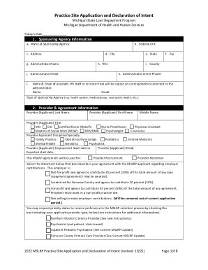 2021 2025 Form MI DHHS Practice Site Application And Declaration Of