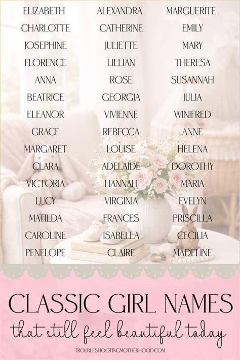 classic girl names      style troubleshooting motherhood