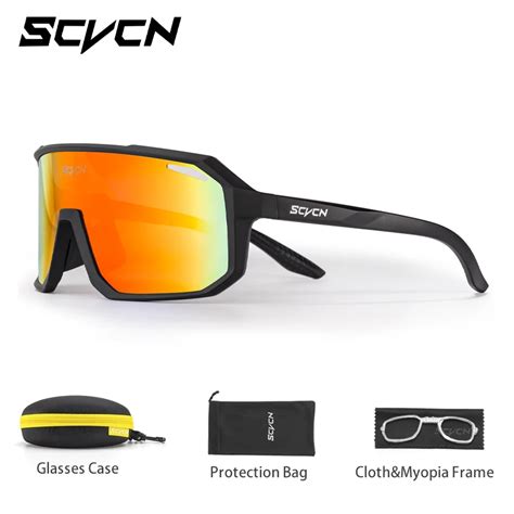 Scvcn Photochromic Cycling Sunglasses For Men Women Outdoor Bike Sports