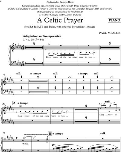 A Celtic Prayer Sheet Music By Paul Mealor Nkoda