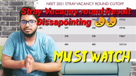 Neet 2021 Stray Vacancy Round Cut Off Aiq Round 4 Cut Off Medico