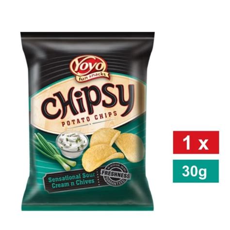 Zim Zone Yoyo Chipsy Sensational Sour Cream And Chives Flavoured Potato Chips 30g