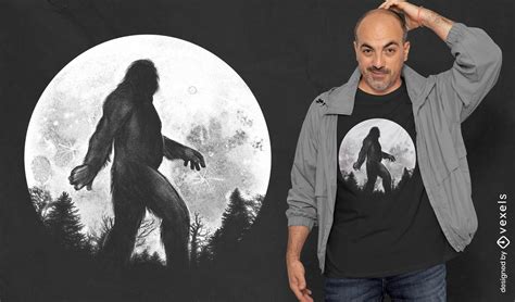 Baixar Vetor De Design De Camiseta De Lua Cheia Bigfoot