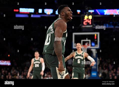 Milwaukee Bucks Forward Thanasis Antetokounmpo 43 Reacts After A Dunk During The Second Half