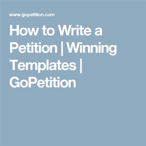 How To Write A Petition Winning Templates Gopetition Petition