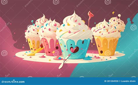 Scoop Of Delight Celebrating National Hot Fudge Sundae Day AI Generated Stock Illustration