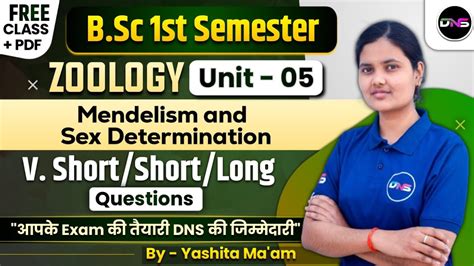 Bsc 1st Semester Zoology Unit 5th Mendelism And Sex Determination