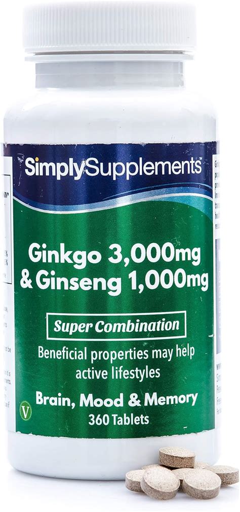 Ginseng And Ginkgo Biloba Tablets Ultra High Strength Formula Vegan And Vegetarian Friendly