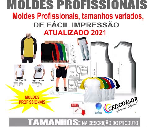 Molde Camiseta Tradicional Gola V Manga Longa Loja Criscollor H