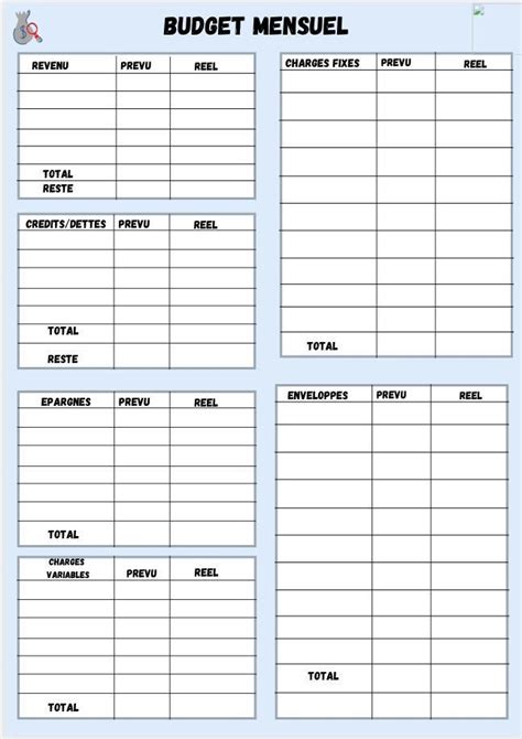 Tableau Budget Mensuel Imprimer Budget Mensuel Budget Mensuel