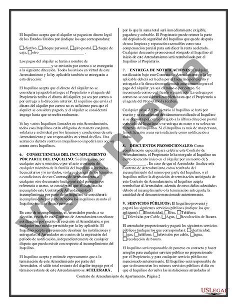 Chicago Illinois Contrato De Arrendamiento De Apartamento Contrato De