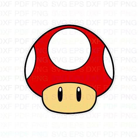 Super Mario Mushroom Svg Dxf Eps Pdf Png Cricut Cutting Etsy