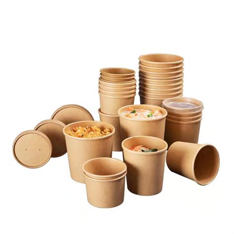 Disposable Customized Paper Food Soup Cup With Lid