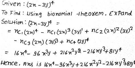 Using Binomial Theorem The Following 2x 3y4