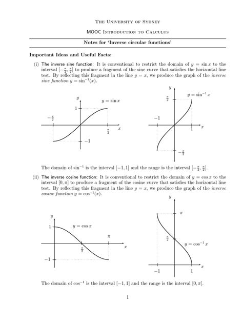 Module 2 Inverse Circular Functions Pdf Trigonometric Functions Sine