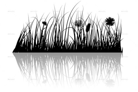 Gras On Water Set Vectors Graphicriver