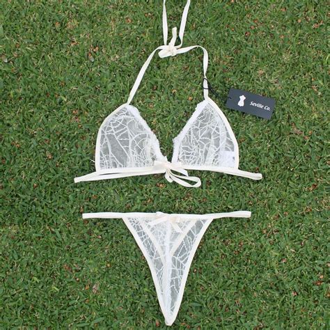 White Halloween Spider Web Lingerie Set Get Spooky Depop