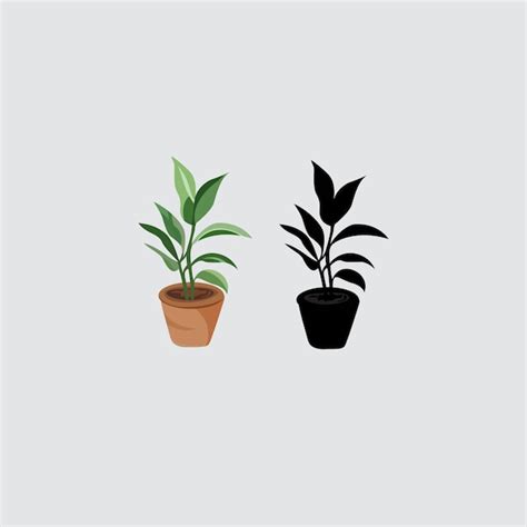 Premium Vector House Plants In Pots Icon Set Of Tree Garden Plant Vector