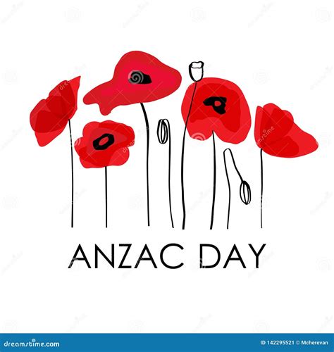 Anzac Day Australia New Zealand Army Corps Stock Illustration